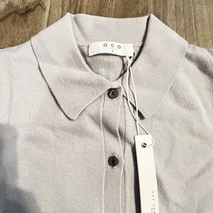 OGD One Grey Day Light Gray Collared Shirt SIZE SMALL